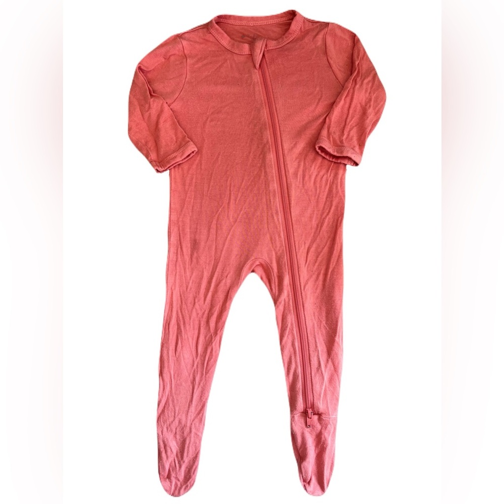 Kyte BABY Coral Pink Zip Footed One-Piece